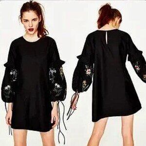 💋BOHO SHIC💋 Stunning Floral Embroidered Baloon Sleeve Dress